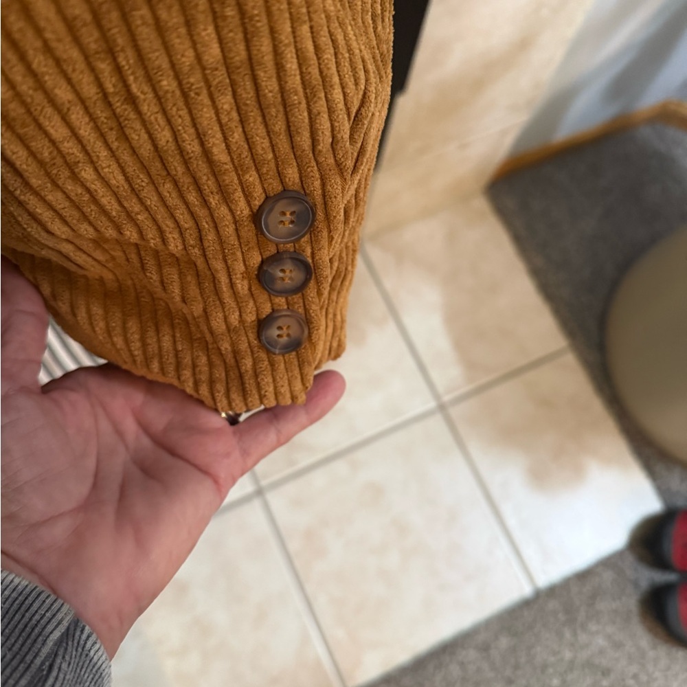 Hem & Thread Corduroy Double-Breasted Brown Blazer - Picture 6 of 10